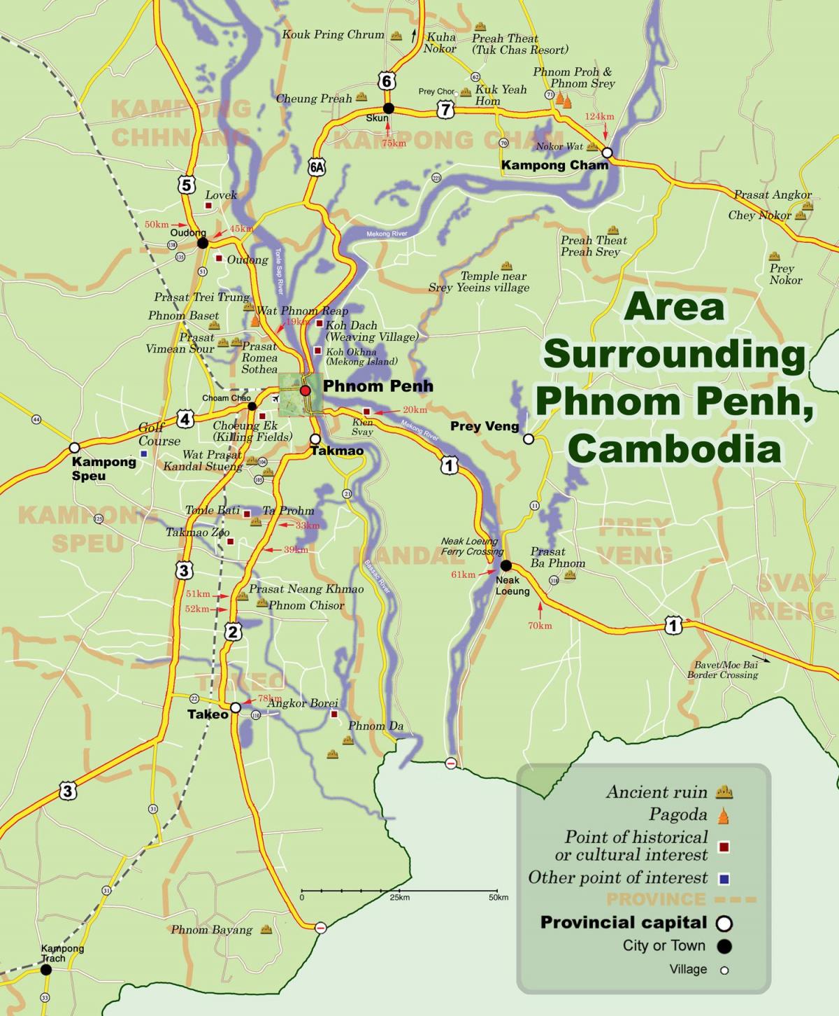 რუკა პნომპენი კამბოჯის